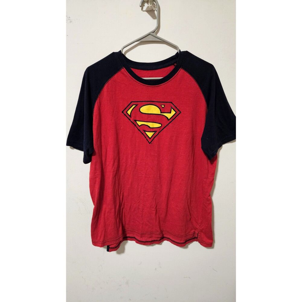 Superman Logo Raglan T-Shirt Officially Licensed Size L